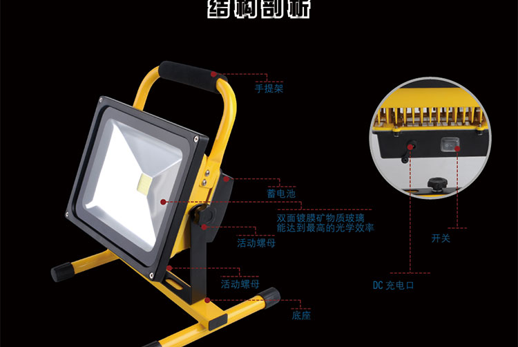 LC16充电便携泛光灯1600流明30W续航7.5小时(图5)